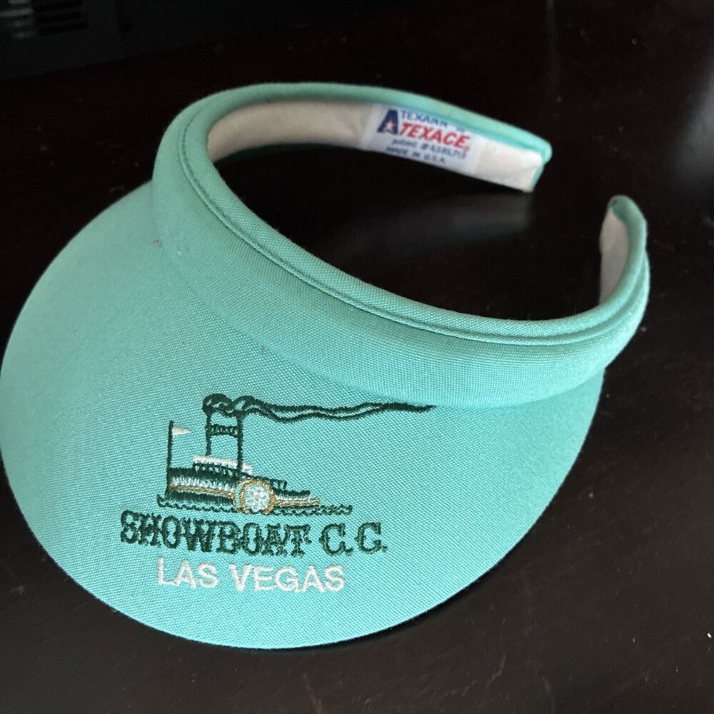 Vintage Showboat Casino Las Vegas Sun Visor Blue Texann by Texace Embroider USA